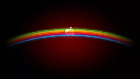 Apple logo on a rainbow