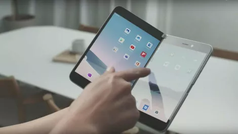 Microsoft surface duo folding phone technology news dezeen 2364 col 6