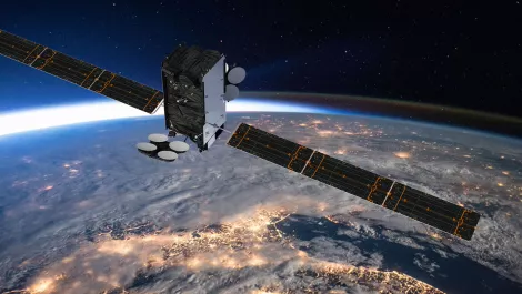 Artist impression of kacific1 in orbit