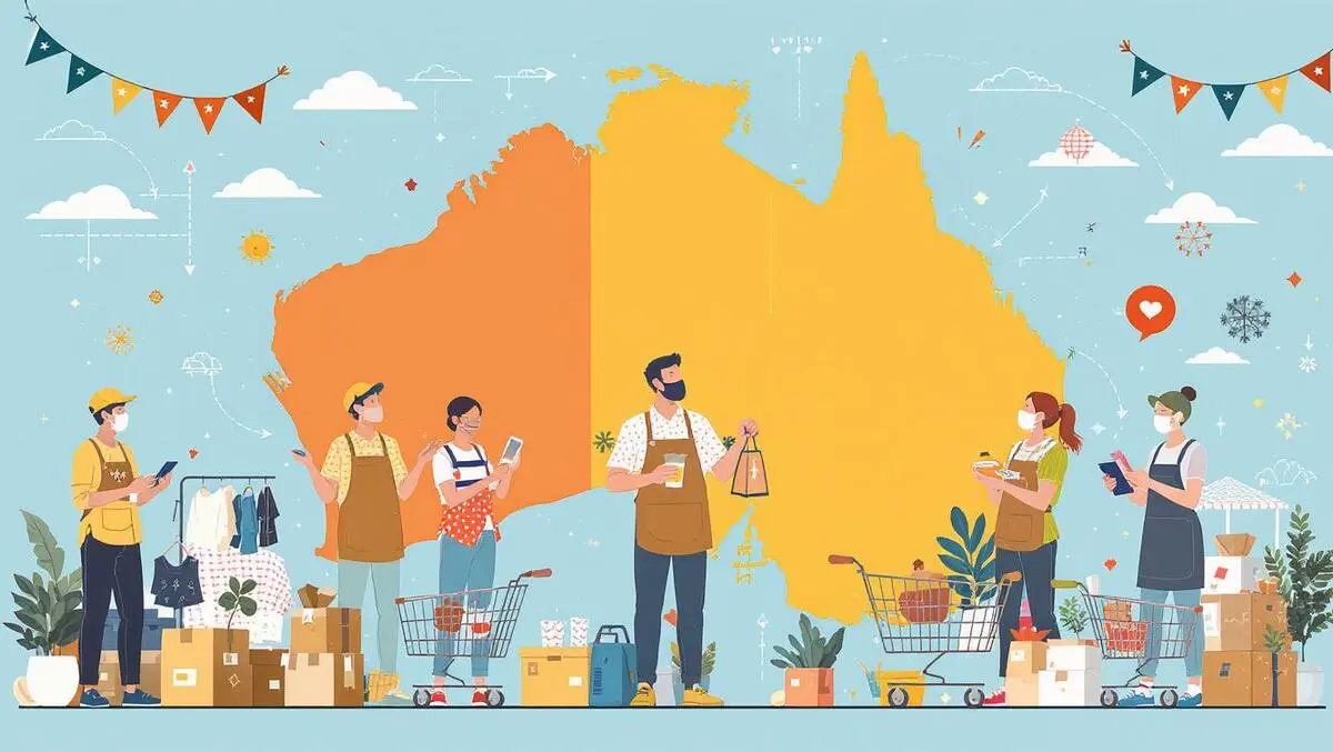 Australian small business owners showcasing products with online shopping