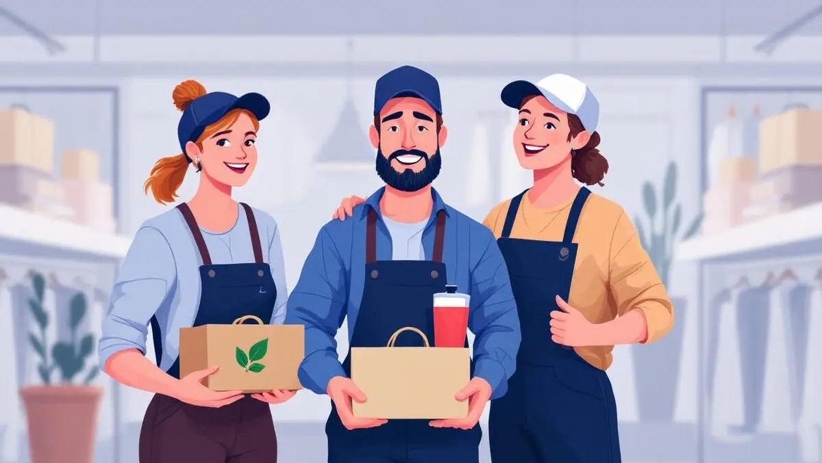 Three australian small business owners with eco friendly products parcels