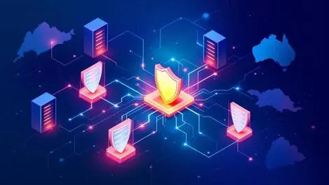 Interconnected servers digital shields singapore indonesia australia data protection cyber resilience asia pacific