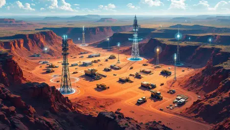 Australian mining site advanced communication towers network signals technology integration
