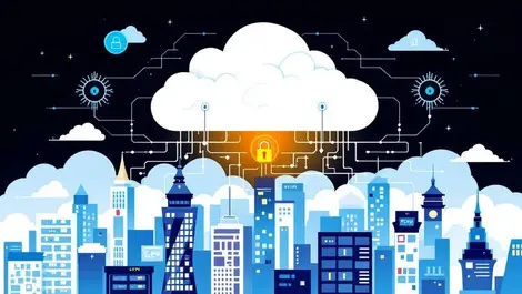 Secure cloud us northeastern city skyline with ai gpu servers infrastructure