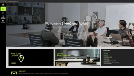Ps shurecloud screen after login
