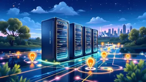 Ai technology servers glowing connections australian landscape eucalyptus sydney