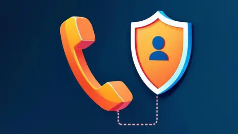 Business telephone handset connected to secure shield enterprise calls