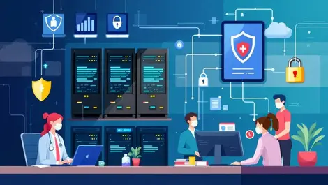 Secure office environment data protection serves locks shields healthcare finance government professionals