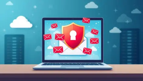 Windows laptop shield blocking email malware cloud security