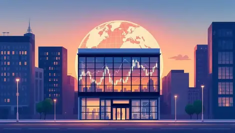 Nz city financial district bank dusk global markets rate cut