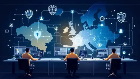 Eu socs monitoring belgium croatia nis2 ai governance flat illustration