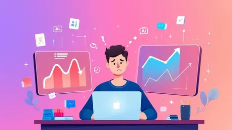 Stressed digital marketer ai referrals vs falling traffic analytics